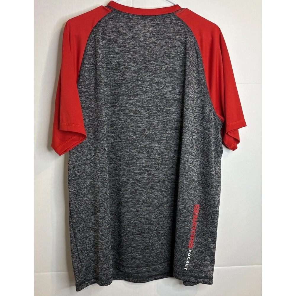 The Ottawa Senators 2XL Mens Raglan Style T-shirt Gray With Red Sleeves - Picture 2 of 8